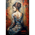 Canvas Wall Art - Beautiful Woman Sitting.  - A1707
