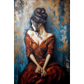 Canvas Wall Art - Beatiful Woman Sitting. - A1708