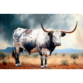 Canvas Wall Art - Big Nguni Bull - B1466