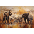 Canvas Wall Art - Wild Animals in the Jungle - A1464
