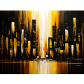Canvas Wall Art - City Lights Acrylic Painting - B1404