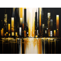 Canvas Wall Art - City Lights Acrylic Painting - B1403