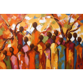 Canvas Wall Art - Community Bonds By Vibrant Expressions Abstr0d048400 - A1591