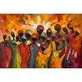 Canvas Wall Art - Community Bonds By Vibrant Expressions Abstract - A1592