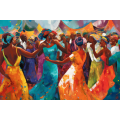 Canvas Wall Art - Traditional African Women Dancing - A1459