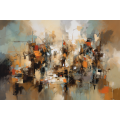 Canvas Wall Art - Earthy Tones and Energetic Brushstrokes - A1045