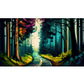 Canvas Wall Art - Canvas Wall Art-Road in a Forest - B1214