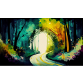 Canvas Wall Art - Canvas Wall Art-Road in a Forest - B1215