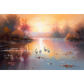 Canvas Wall Art - Ducks Inside Water  - A1144