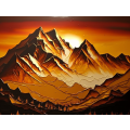 Canvas Wall Art - Golden Sunset Over Mountains  - B1392