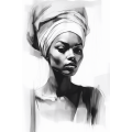 Canvas Wall Art - Light Sketch Woman With African Heritage - A1520