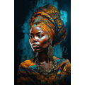 Canvas Wall Art - Beautiful Black African Woman  - A1162
