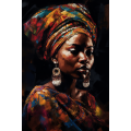 Canvas Wall Art - Beautiful Black African Woman  - A1163