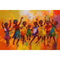 Canvas Wall Art - Joyful Innocence By Chromatic Expressions Abs - A1586