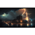 Canvas Wall Art - Canvas Wall Art- City Lightning with Clouds - B1179