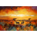 Canvas Wall Art - Magical Serengeti By Vibrant Serenades Captivating  - A1649