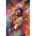 Canvas Wall Art - Painting Aretha Franklin vibrant Painting - A1531
