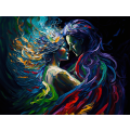 Canvas Wall Art - Canvas Wall Art: Passionate Embrace Abstract Painting - B1309