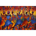 Canvas Wall Art - Rhythm Maasai By Chromatic Wildness  - A1561