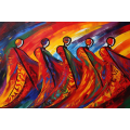 Canvas Wall Art - Rhythm Maasai By Chromatic Wildness  - A1559