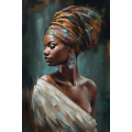Canvas Wall Art - Beautiful Black  African Woman  - A1168