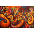 Canvas Wall Art - Soulful Melodies By Vibrant Rhythms Captivating - A1621