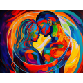 Canvas Wall Art - Canvas Wall Art: Soulmates; Two Figure Intertwined  - B1332