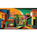 Canvas Wall Art - Canvas Wall Art Soweto Streets abstract Painting - B1109