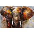 Canvas Wall Art - Spirit Elephant By Abstract Wildness  - A1550