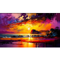 Canvas Wall Art - Canvas Wall Art Sunset on The Beach - B1086