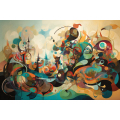 Canvas Wall Art - Swirling Shapes and Dreamy Colors - A1018
