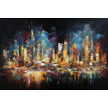 Canvas Wall Art - Abstract Artwork Captures Nocturnal  - A1270