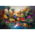 Canvas Wall Art - Abstract Piece Captures Oasis Like Allure - A1392
