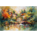 Canvas Wall Art - Abstract Piece Captures Oasis Like Allure - A1391