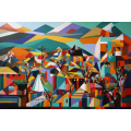 Canvas Wall Art - Abstract Piece Celebrates Vibrant Diversity - A1302