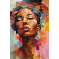 Canvas Wall Art - Abstract Portrait Woman Celebrates  - A1503