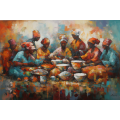 Canvas Wall Art - Ancient African Women Around a Table  - A1296