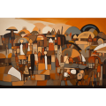 Canvas Wall Art - Through Harmonious Blend Colors Abstract  - A1232