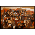 Canvas Wall Art - Through Harmonious Blend Colors Abstract  - A1229