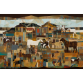 Canvas Wall Art - Through Mosaic Abstract Shapes Textures  - A1205