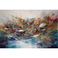 Canvas Wall Art - Through Abstract Shapes Vibrant Hues  - A1346