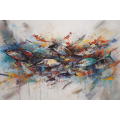 Canvas Wall Art - Through Abstract Shapes Vibrant Hues  - A1345
