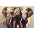 Canvas Wall Art - Two Elephants Walking - A1379