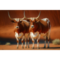 Canvas Wall Art - Two Boran cattle Standing - B1422