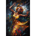 Canvas Wall Art - Beautiful African Woman Dancing  - A1155