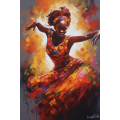Canvas Wall Art - Beautiful African Woman Dancing  - A1156