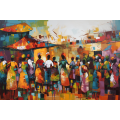 Canvas Wall Art - Vibrant African Village Dance  - A1235