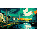 Canvas Wall Art - Canvas Wall Art  Victoria and Alfred Waterfront Abstract - B1126