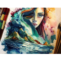 Canvas Wall Art - Canvas Wall Art: Beautiful Acrylic Water Colour  - B1295