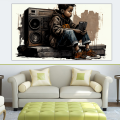 Canvas Wall Art - Canvas Wall Art  Young Adult Sitting Graffiti - B1140